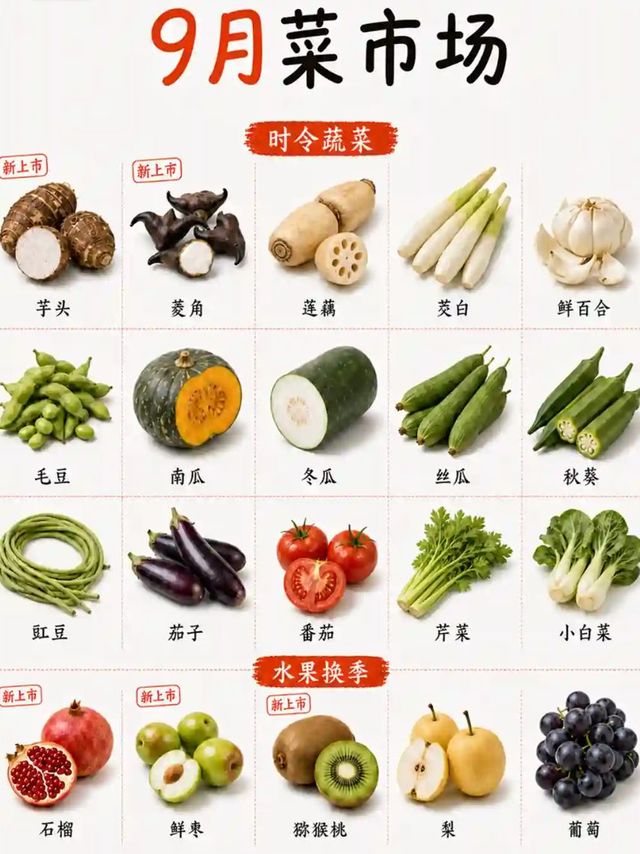 秋天吃什么｜9 月菜市场应季食材，菜谱直接抄
