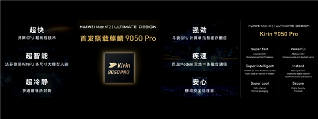 麒麟芯片重回发布会!华为Mate XT 2展翼三折叠发布:首发韬定律麒麟9050 Pro