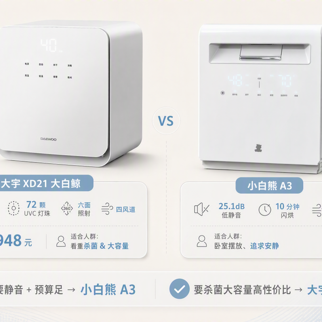 大宇 vs 小白熊奶瓶消毒柜怎么选？老牌与实力派的真实对比