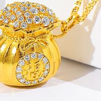 999足金福袋钻石吊坠真实分享｜非遗手工真的耐看