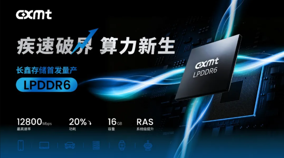 中国人第一次领跑!长鑫首发量产LPDDR6内存,细节首次公开