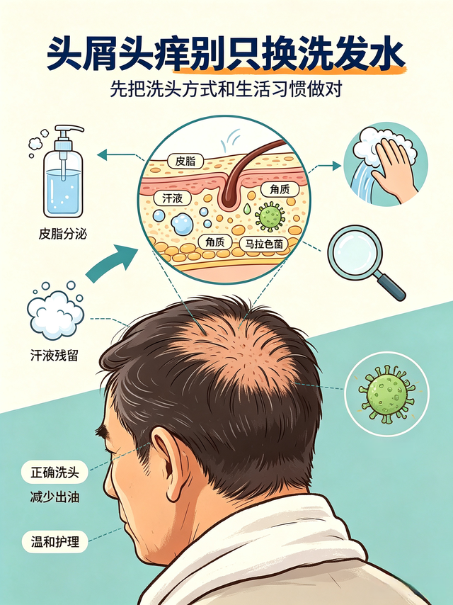 头屑刚洗完又冒出来？男生频繁头痒，很多不是洗发水的锅