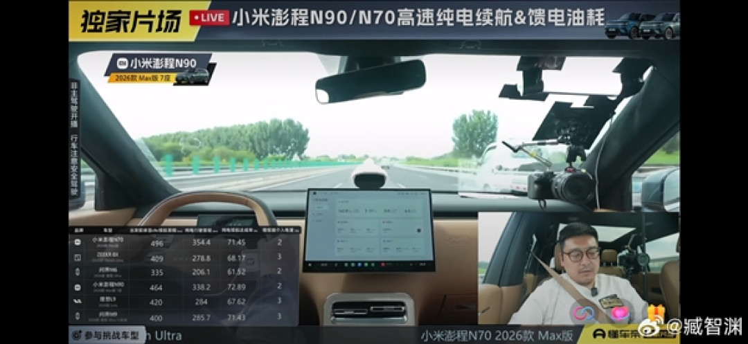 懂车帝实测热门增程SUV高速纯电续航：小米澎程续航、达成率双第一