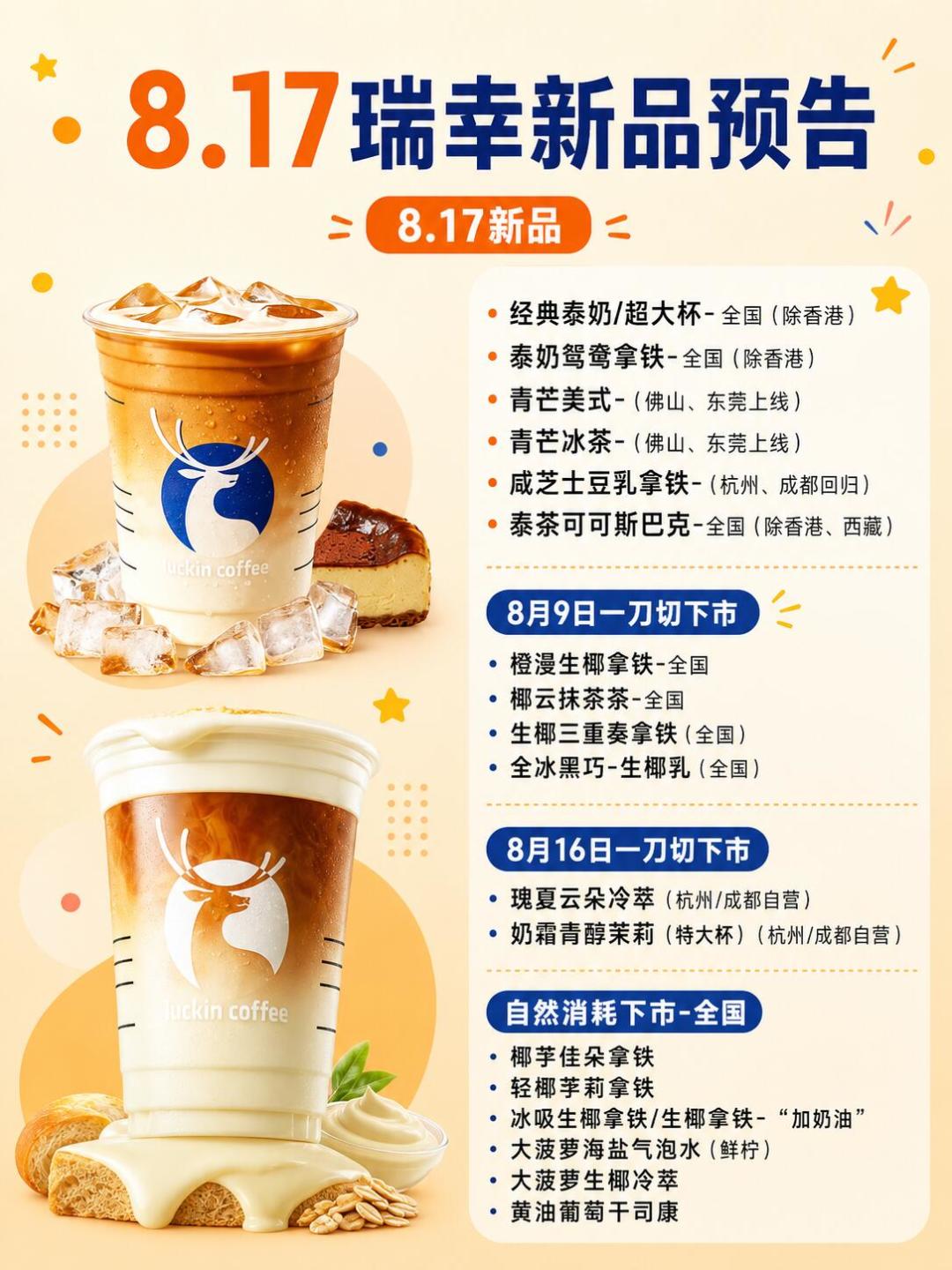 喜茶明天、古茗后天、瑞幸下周一:8.12–8.19一周挤进十多个新品,翻完预告和试饮测评,整理出冲、观望、跳过三张名单