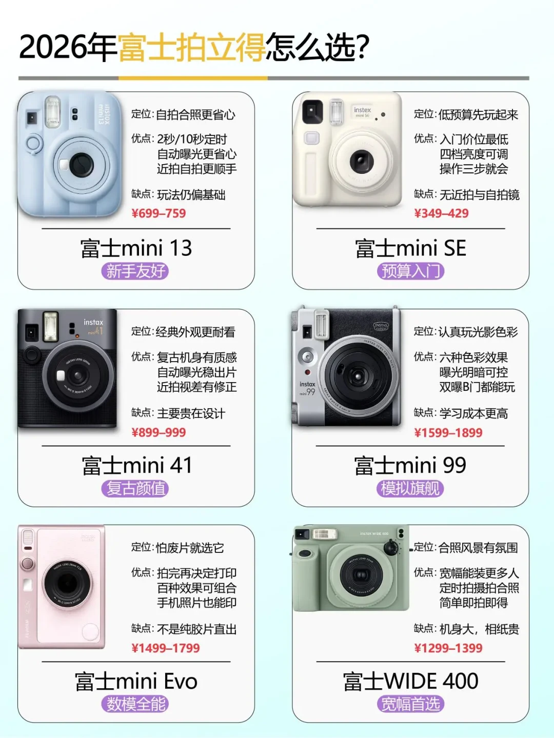 七夕在即，富士instax官方连上两个礼盒：机型怎么选，先算相纸这笔账