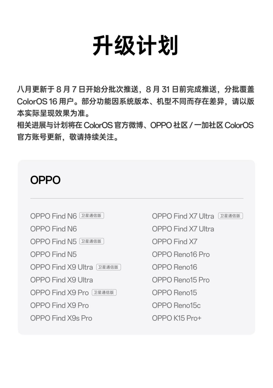 ColorOS 16 八月升级今天开推,40多款机型覆盖:角标一键清、330城交通卡都来了,但尝鲜评论区看完,我建议这几类人先缓一缓