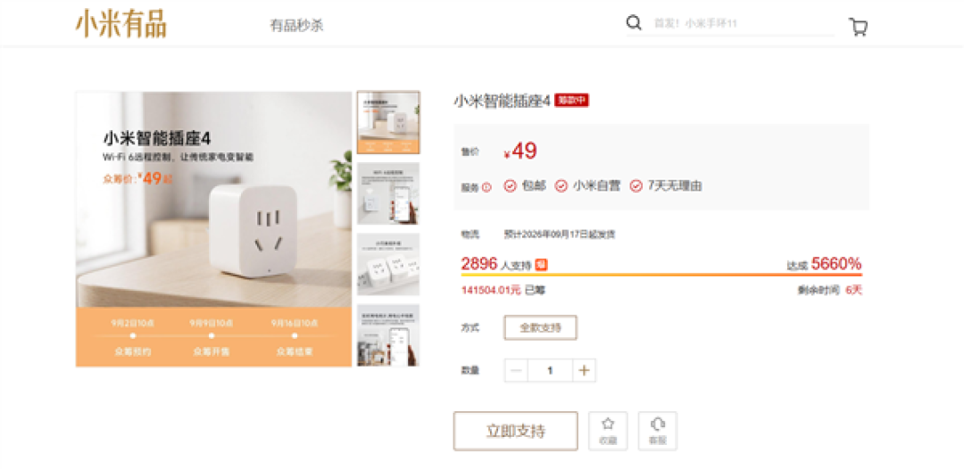 49元！小米智能插座4开售：支持Wi-Fi 6 老家电也能手机远程控制