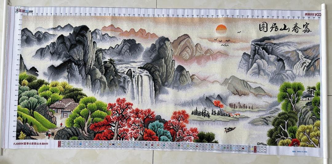 全网统计《富春山居图》十字绣:有人8个月完工,有人放了三年没动,低于百元的图纸别开工