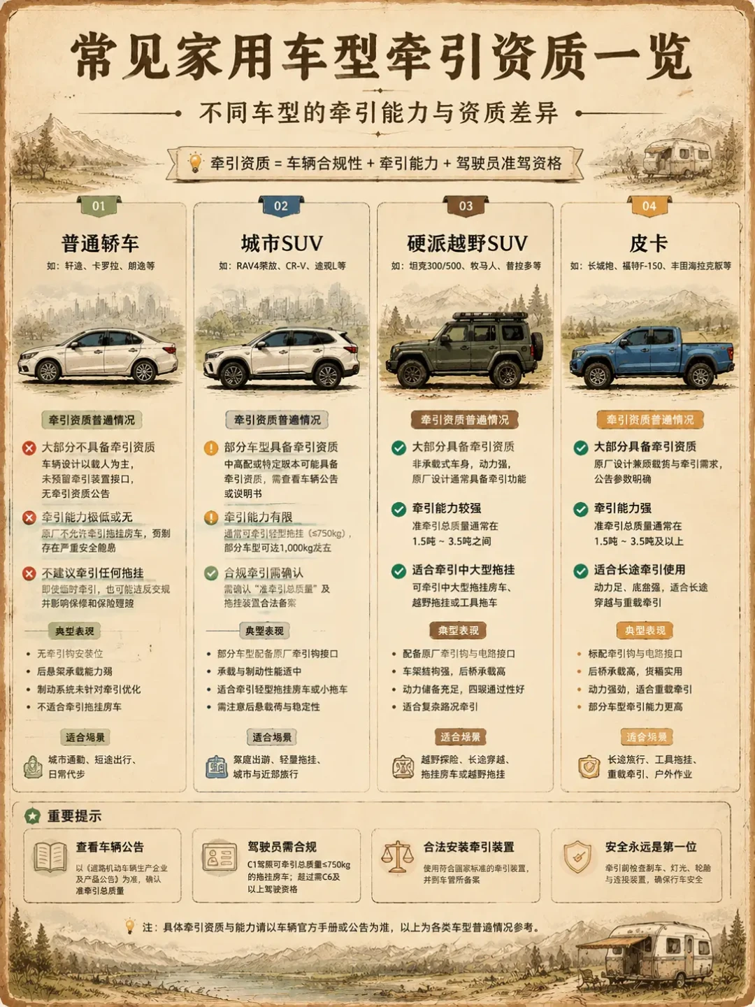 想拿皮卡拖挂车?别急着报C6:先看行驶证上“准牵引总质量”这一行