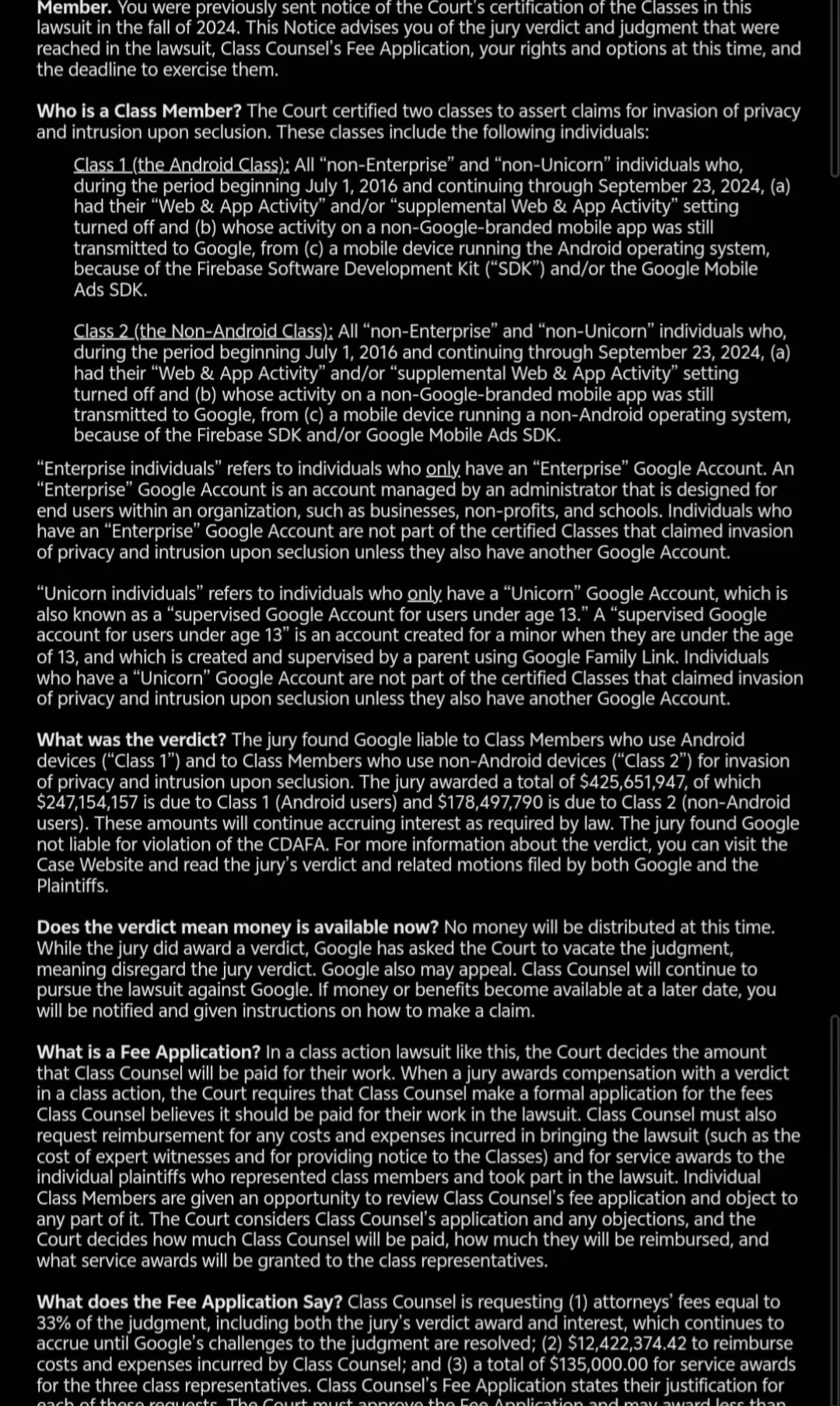 “有Gmail就能领谷歌赔偿金”刷屏:翻遍谷歌一年的四场官司,多数人恐怕一分钱拿不到