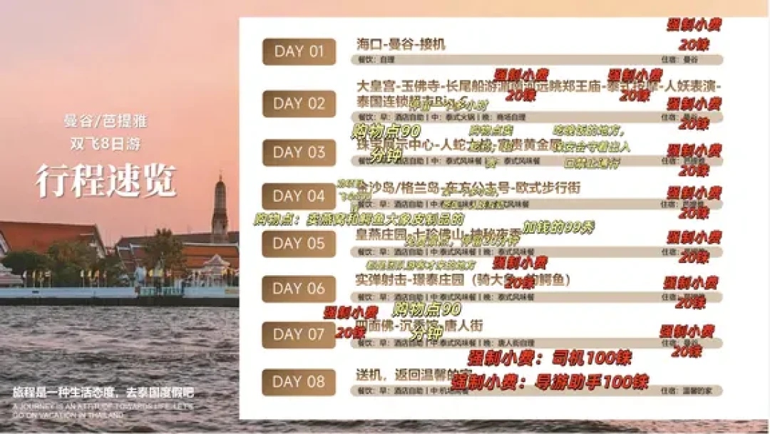 一包“药粉”4099元，一句“佛缘”上万：把20多份泰国跟团消费单捋完，双节带爸妈报团前先看清这条加钱流水线