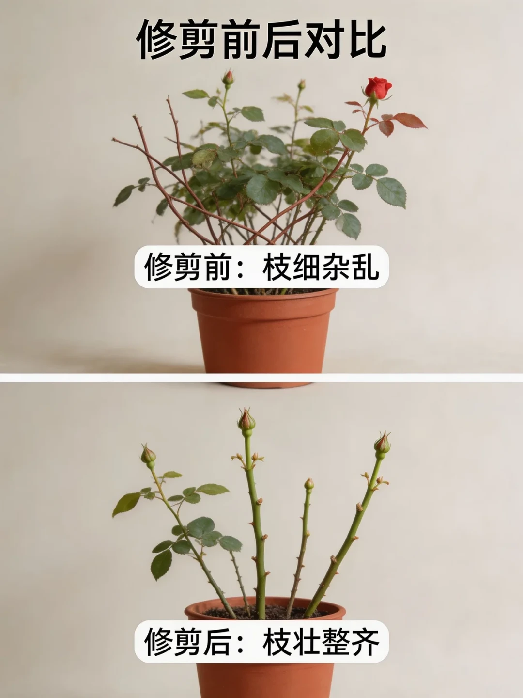 一半的人已经全剪完了,一半的人说别急:月季秋剪不是看日历,是先算这道45天的账