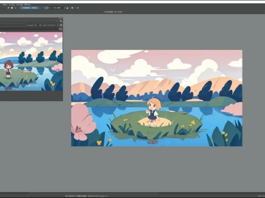 评论区都在“已三连，求整合包”，但 Krita 的 AI 实时绘画本来就是免费的