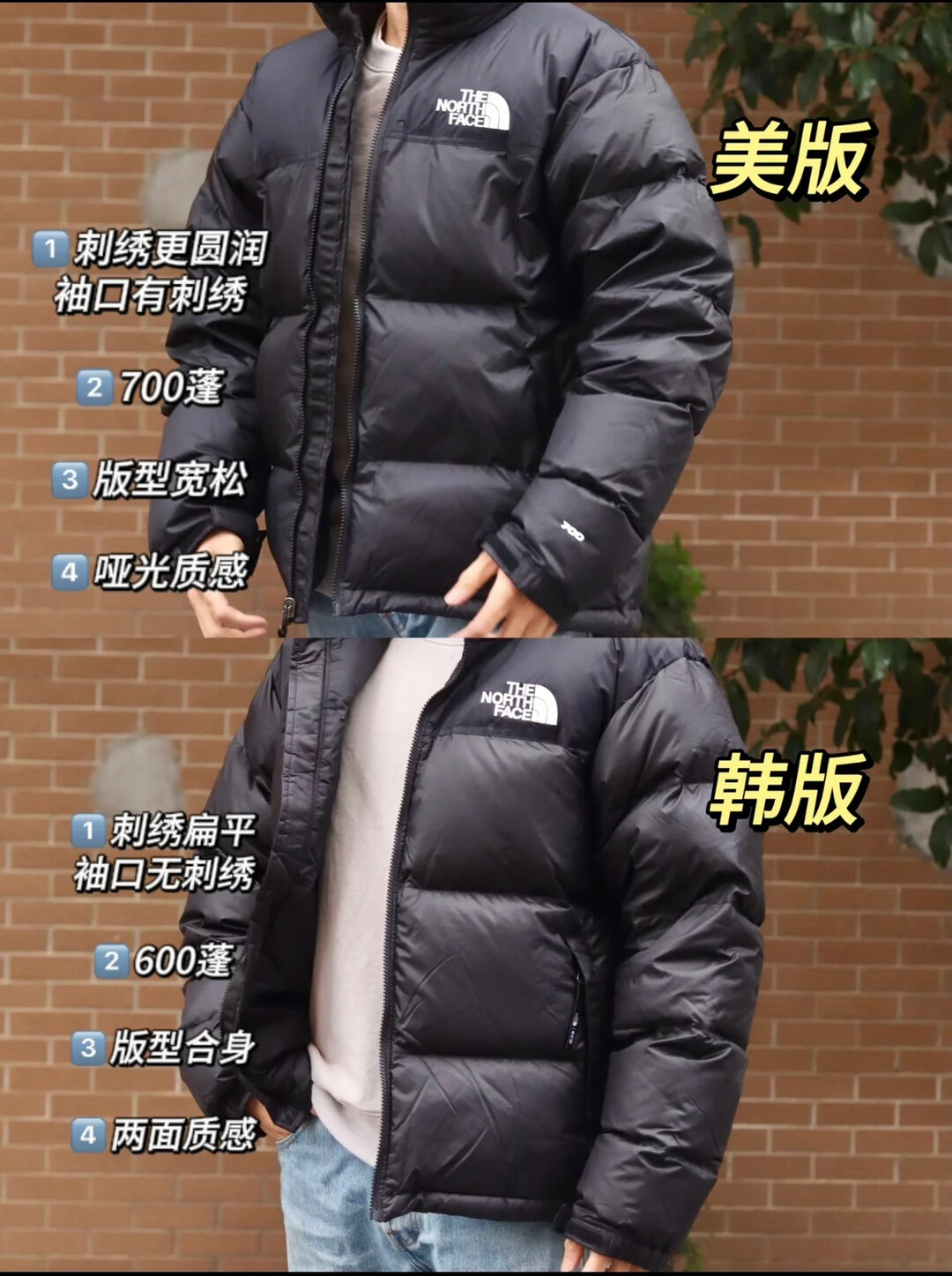 北面1996年度预售要开了:美版换成再生羽绒,韩版蓬松度追平,今年怎么选?