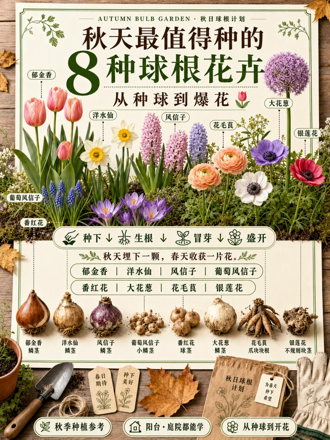 你春天的花境,是这一个月决定的:秋植种球预售开启,5度球、自然球、规格先搞懂再下单
