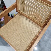藤编扶手靠背椅实木餐椅客厅吃饭椅子