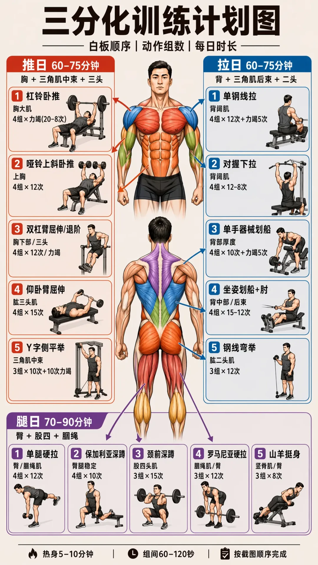 三分化,胸背能跟下来,腿日却跟崩了?不是你弱,是这一天天生难安排
