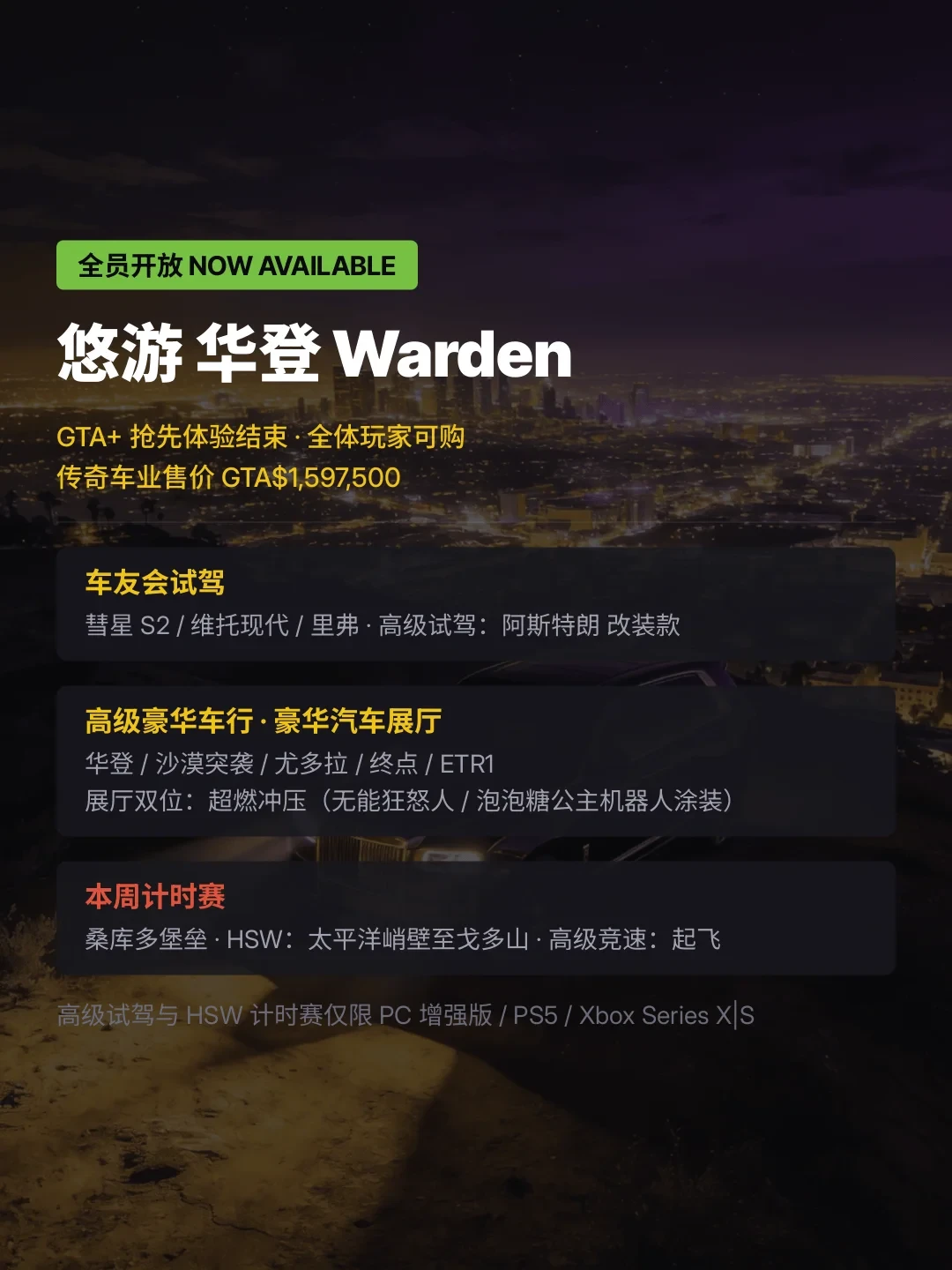 GTAOL 8.20周更实录:VIP五倍只在周末算数,这4样东西错过下周补不回