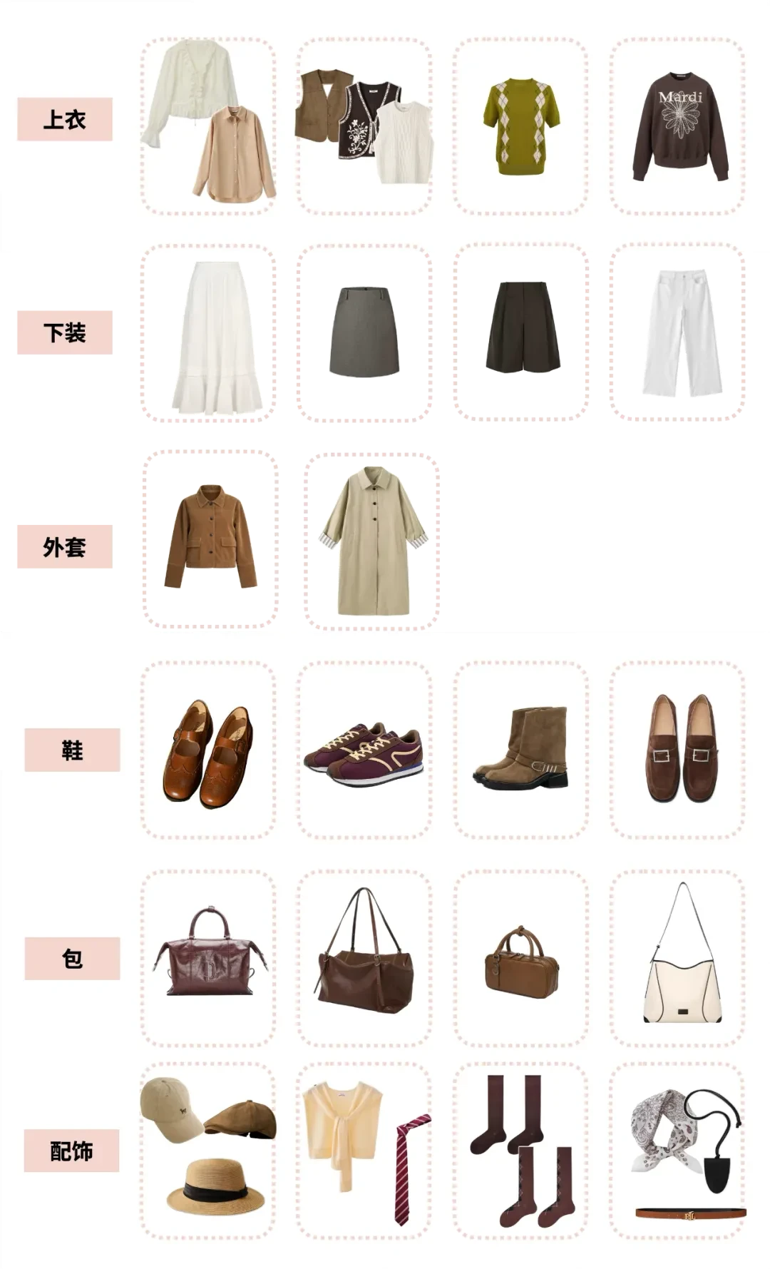 衣柜塞满却没衣服穿?我算了笔账:12件单品就够搭出21套早秋OOTD
