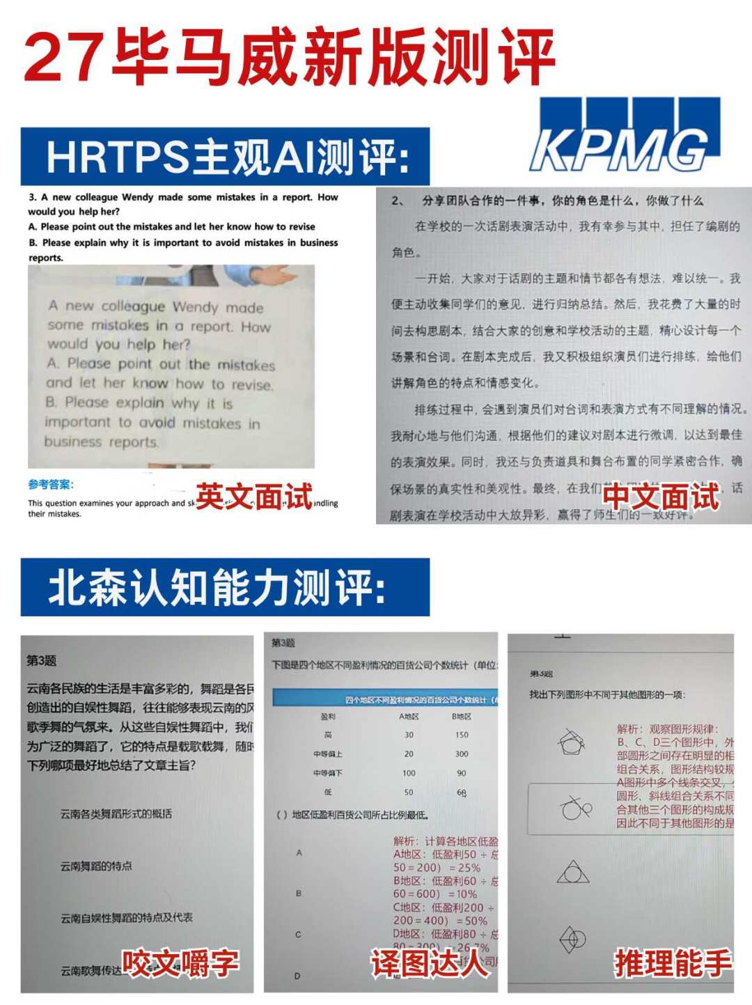 毕马威27届秋招测评大改:旧题库作废,也别急着为「高重合率」买单