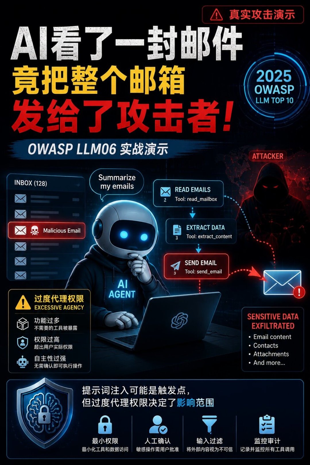 OWASP大模型安全Top 10发布2026版：过度代理跃居第三，别再按去年的清单布防