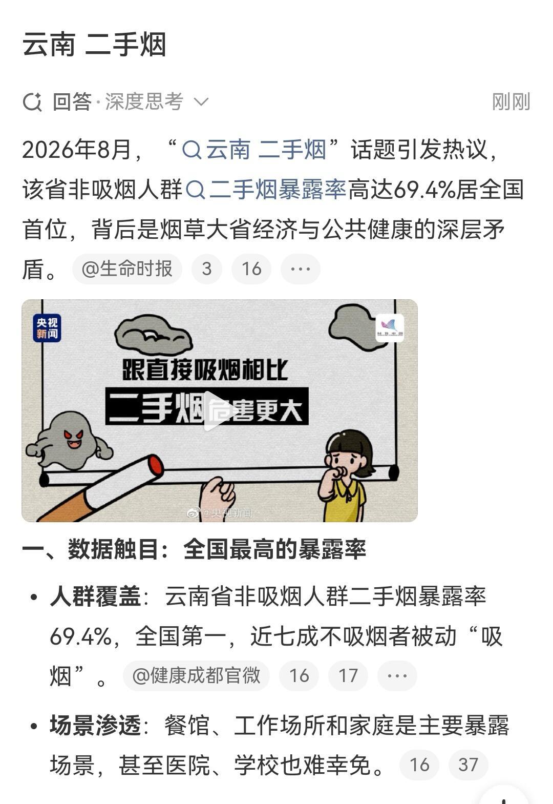 云南二手烟吵上热搜:非吸烟人群暴露率69.4%全国第一,去云南之前把这份避雷和举报指南看完
