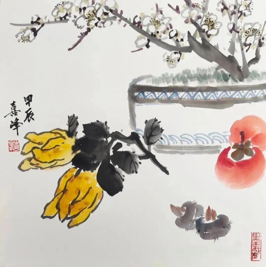 想自己画幅清供图过春节，现在就该动手：一套“吉祥组装表”，三个版本怎么选