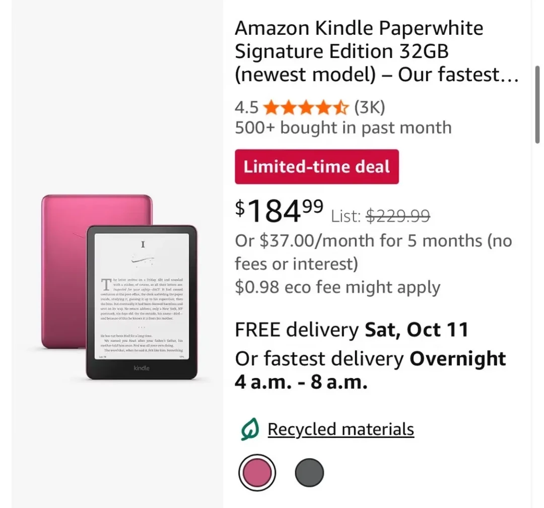 亚马逊一夜上调Kindle全线售价:入门款涨36%,蹲好价的人要重新算账了