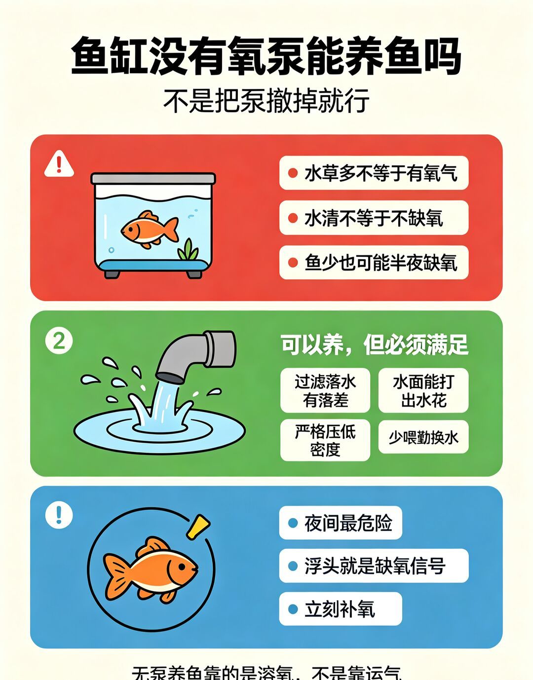 气泵24小时开着一个月电费1块钱,但鱼最容易死在闷热雨夜:出伏倒计时,把浮头鉴别和停电预案一次做齐