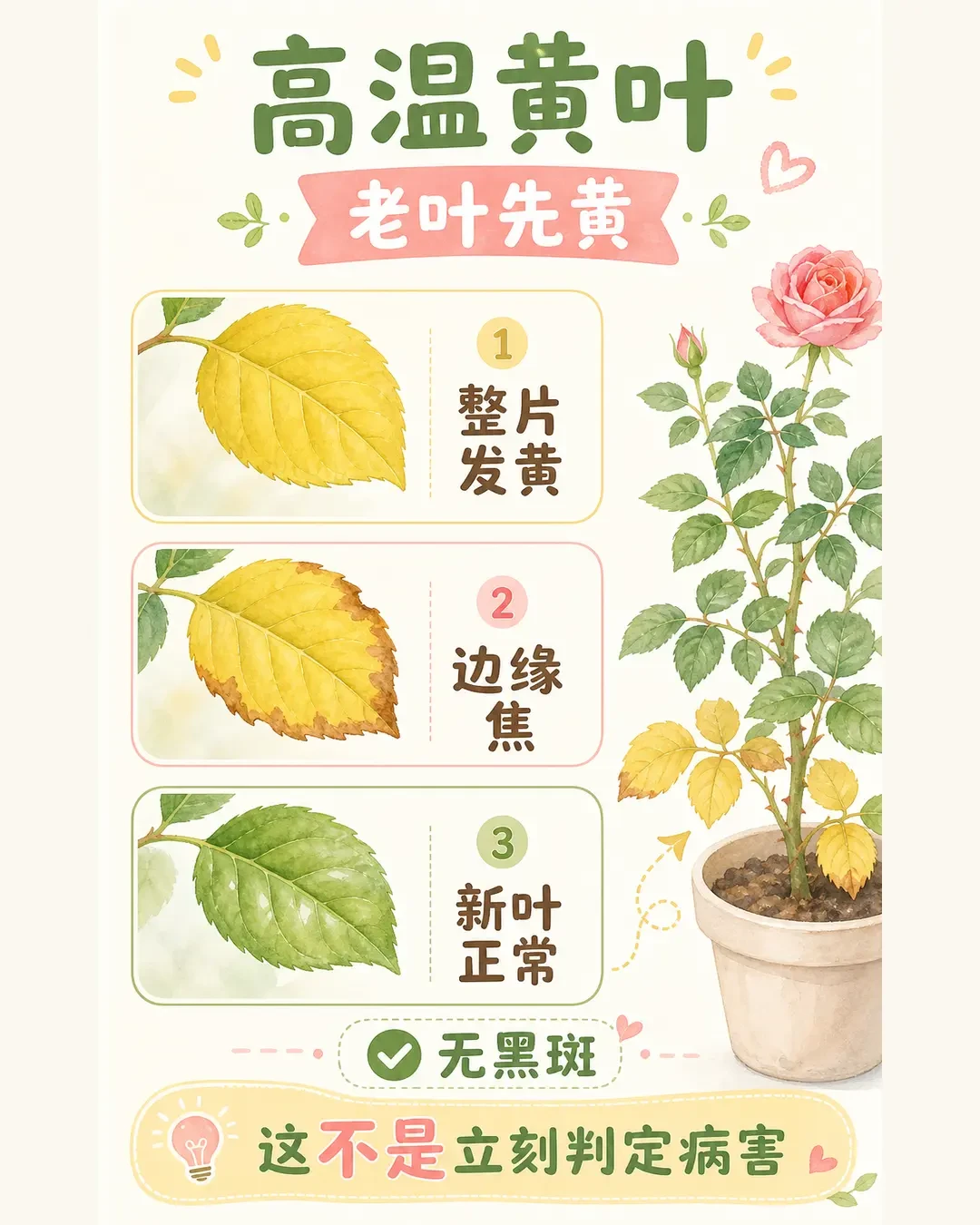 光杆、稀叶、弱苗:刚熬过夏天的月季,别急着跟风秋剪
