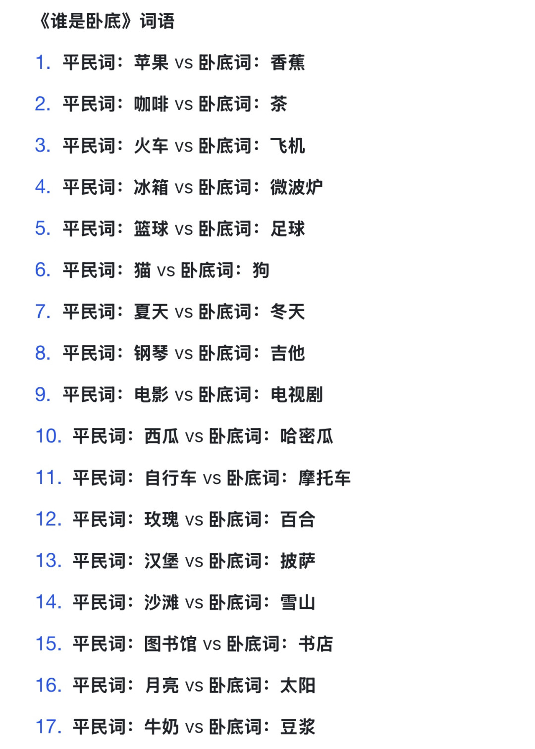 谁是卧底总是三分钟冷场?这份高收藏选词铁律和分类词表,直接抄