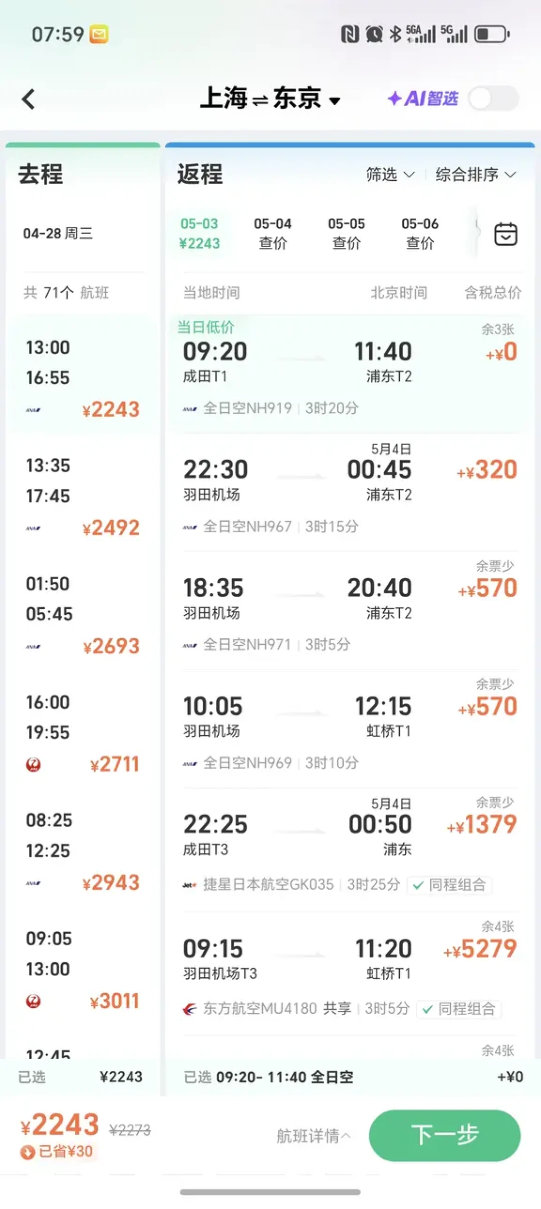 全日空上海-东京往返2160元,2027五一票被抢疯了:中日航线收缩之年的低价,值得提前8个月买吗?