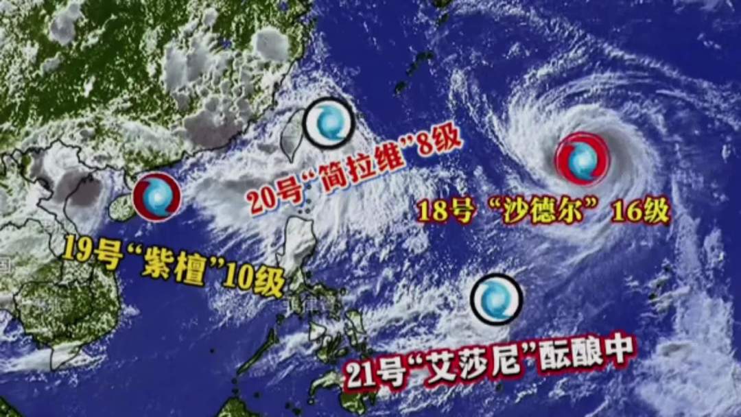 四台风共舞:紫檀昨夜登陆海南,琼州海峡轮渡停到26日下午,沙德尔接下来盯上浙闽——本周去海南、两广、浙闽的,先把这3件事看清楚