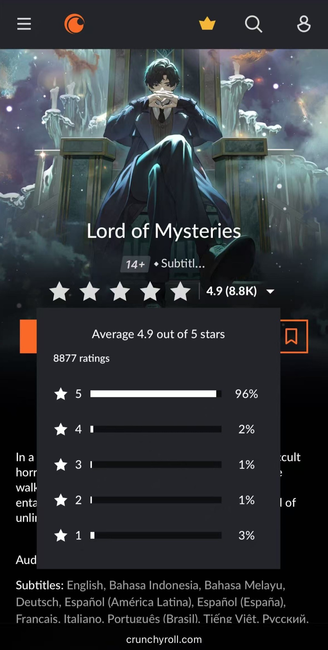 《诡秘之主》成首部 Crunchyroll 评分破10万的国漫:这份出海成绩单,含金量到底怎么看