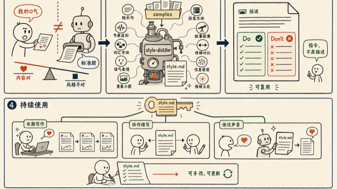 3.3万星去AI味skill被拆解,卡兹克的新skill自曝“会过期”:翻完8个实践者的实测,AI自媒体人该抄的只有“留diff”这一招