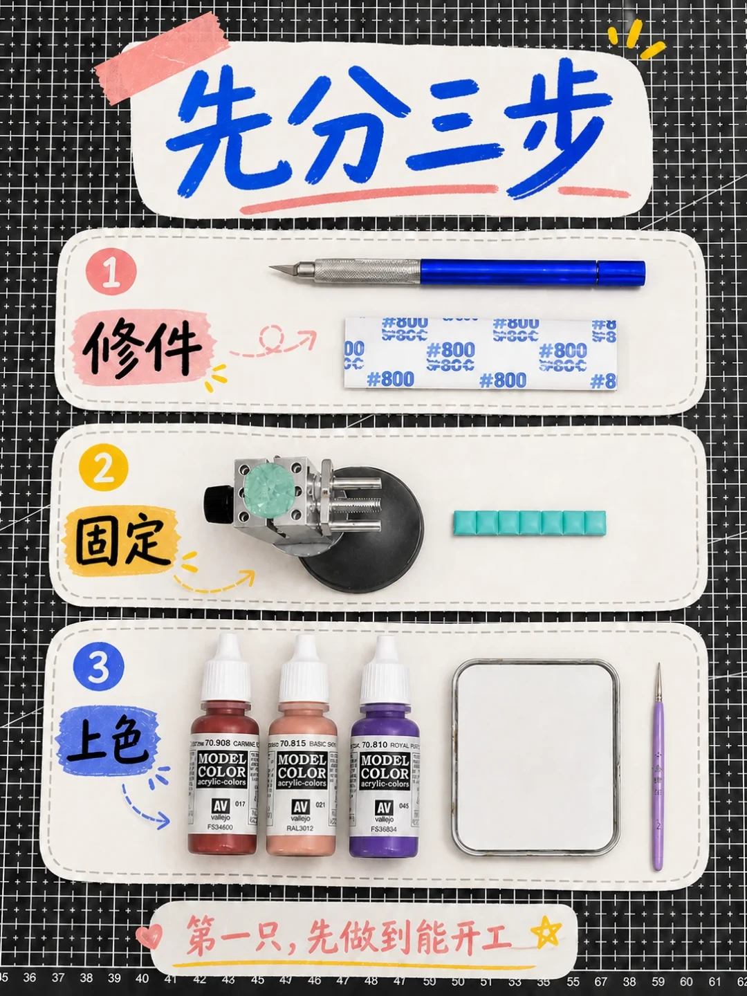 入坑微缩笔涂,先算这笔账:8瓶漆就能涂完大部分模型,这三个坑别踩