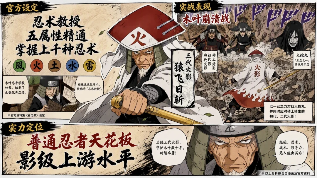 三代火影猿飞日斩的两本账:“最强火影”的设定崩到哪一步,被黑又有多少是真的?