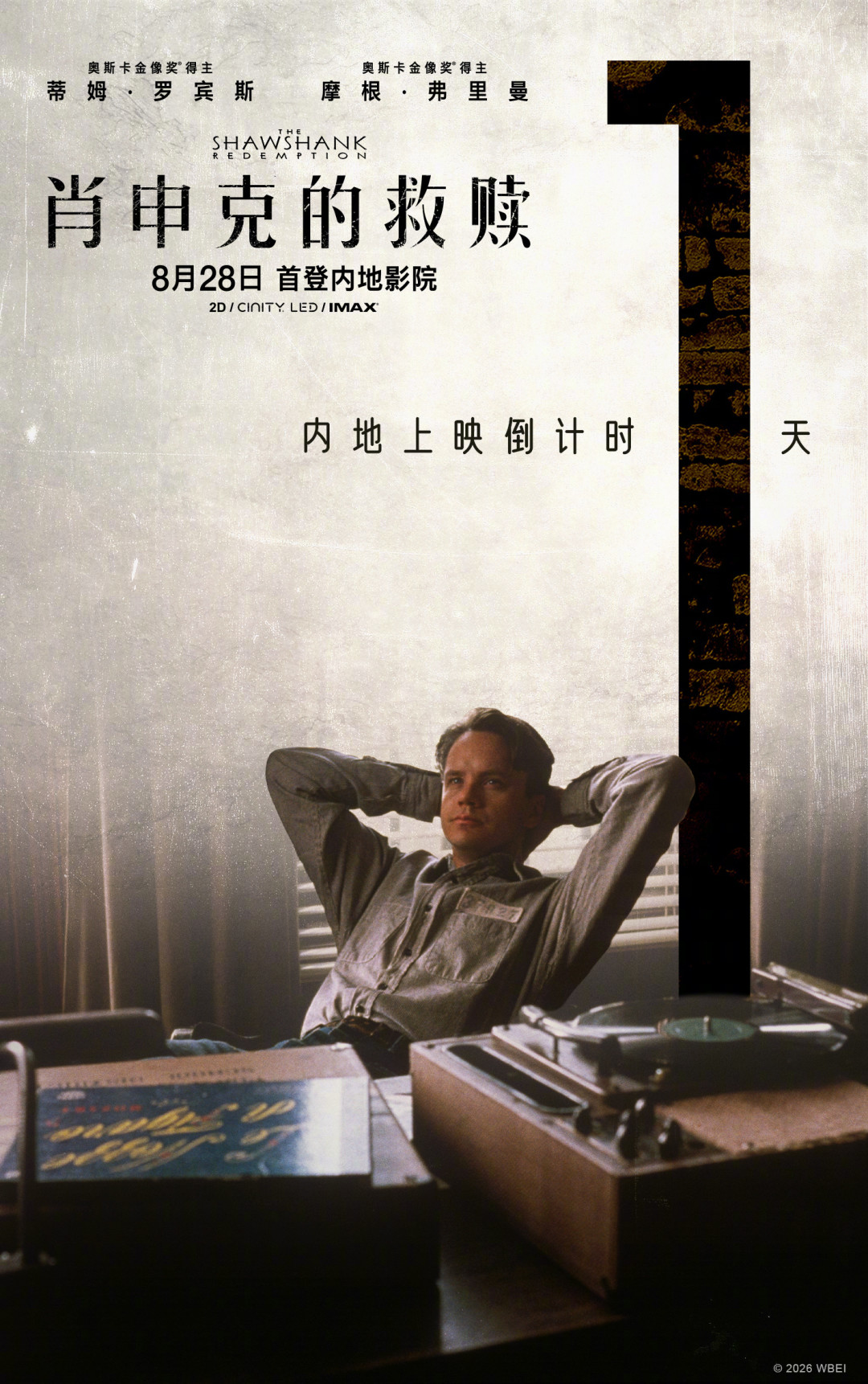 《肖申克的救赎》4K修复版8.28内地上映、IMAX版全球首制:预售150万、排片仅6%,这张“有生之年”的票怎么选才不亏?