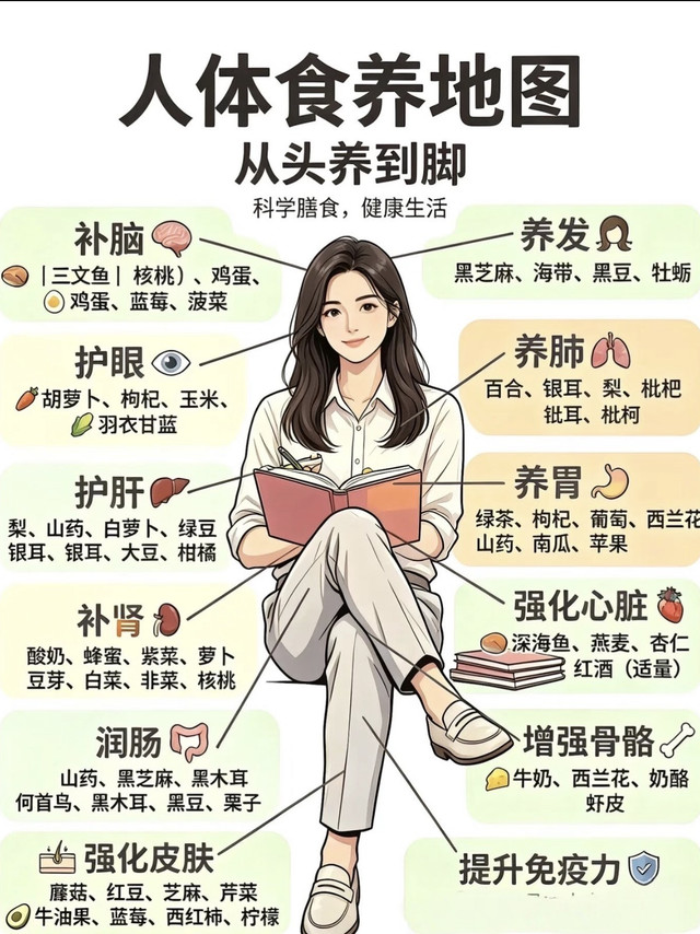 从头到脚食疗药膳地图！一身小毛病，全靠家