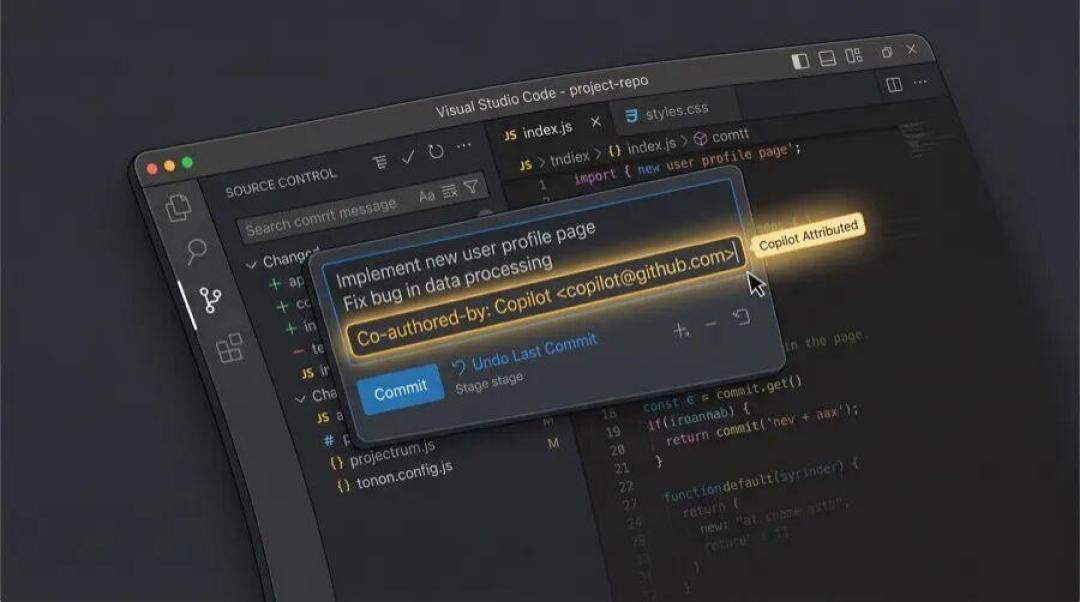 VS Code替你在commit里签了名：Copilot默认加上“AI合著者”这行字，先别急着关，算完三笔账再决定