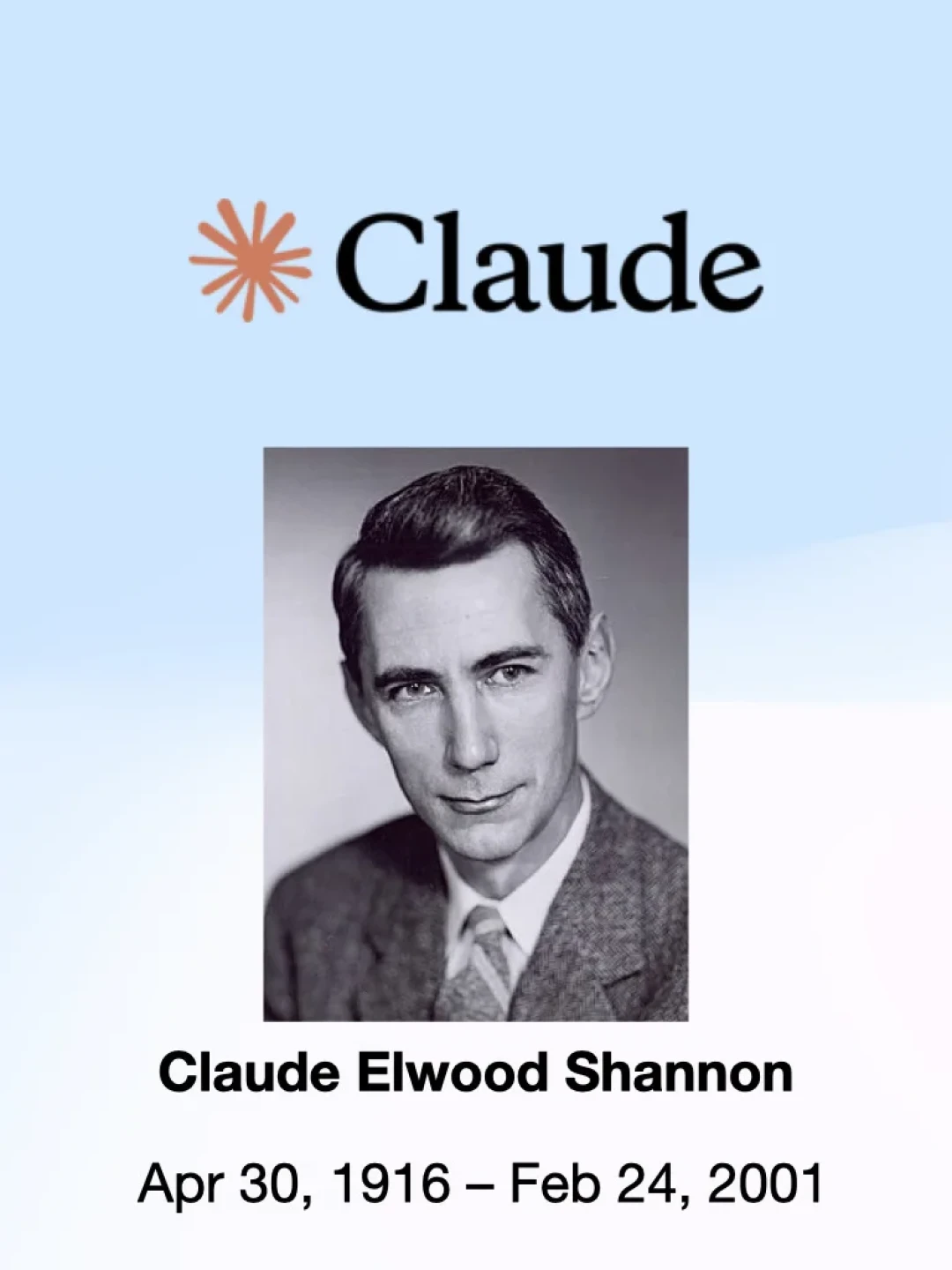你天天聊的 Claude,名字是从他那儿借来的:香农,和一台73年后复活的“读心机”