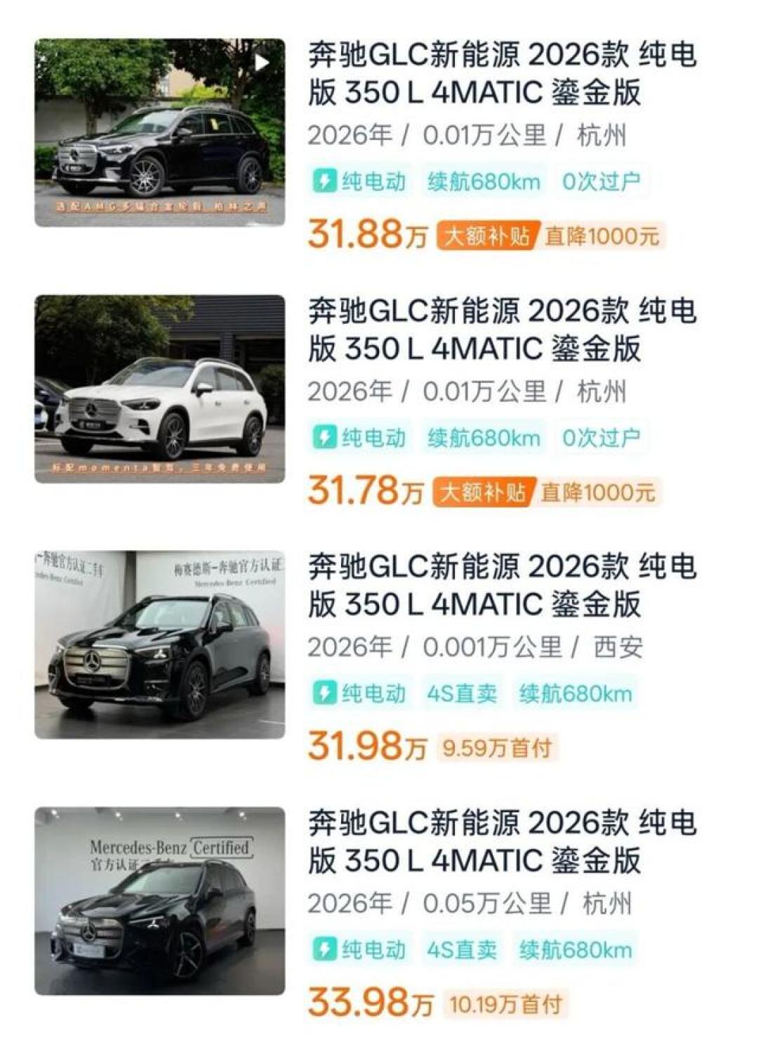 新车还在排队提,0公里奔驰GLC已上架二手车平台便宜2万:金九银十淘“零公里车”,先把表面优惠换算成真实差价