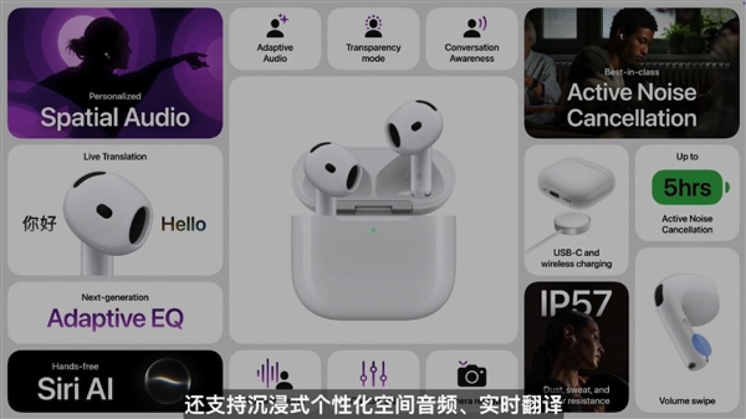 苹果AirPods 5发布：系列首次标配降噪！129美元起不涨价