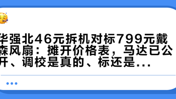 华强北46元拆机对标799元戴森风扇：摊开价格表，马达已公开、调校是真的、标还是那个标