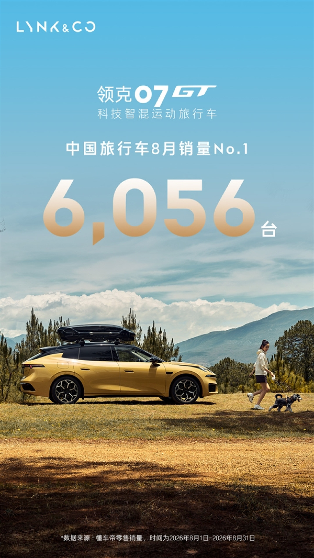 领克07GT成8月份中国旅行车销冠:市占率33.33%