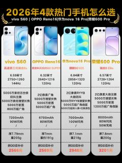 四款热门安卓手机对比，按需挑选不踩坑