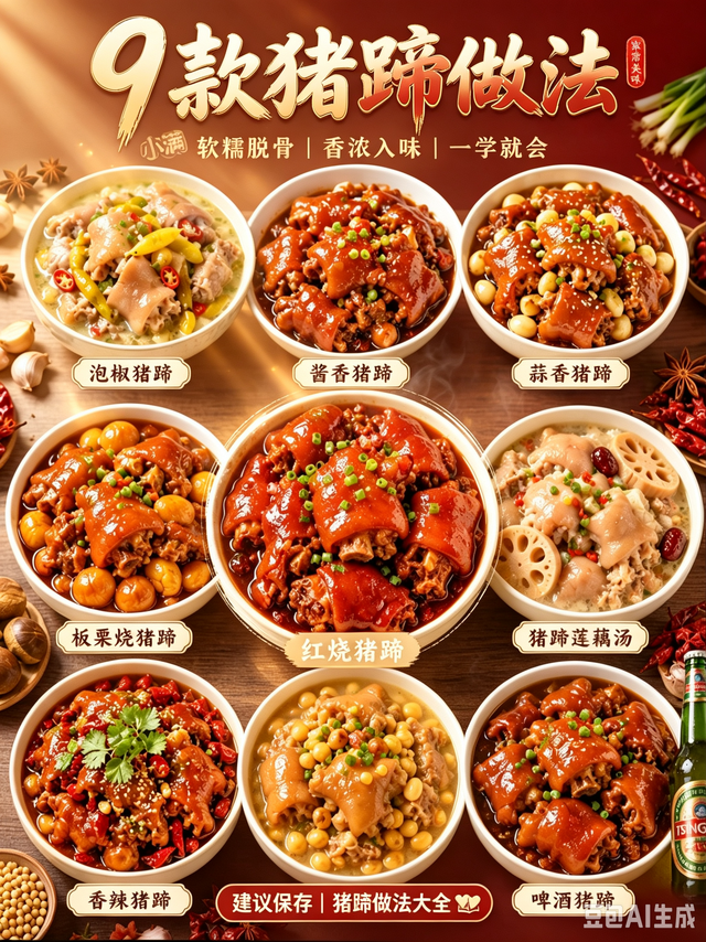 标题：9款猪蹄做法