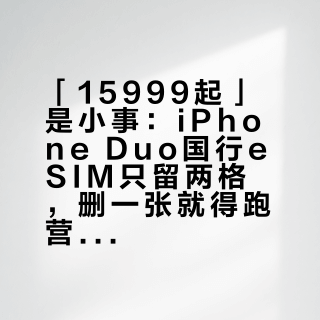 「15999起」是小事：iPhone Duo国行eSIM只留两格，删一张就得跑营业厅，想清楚这笔账再等预售