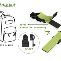 简易防盗设计：魔术贴拉链拉片适用于背包/帐篷