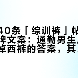 扒完前40条「综训裤」帖，31条是品牌文案：通勤男生用多场景裤换掉西裤的答案，其实藏在那714条评论里